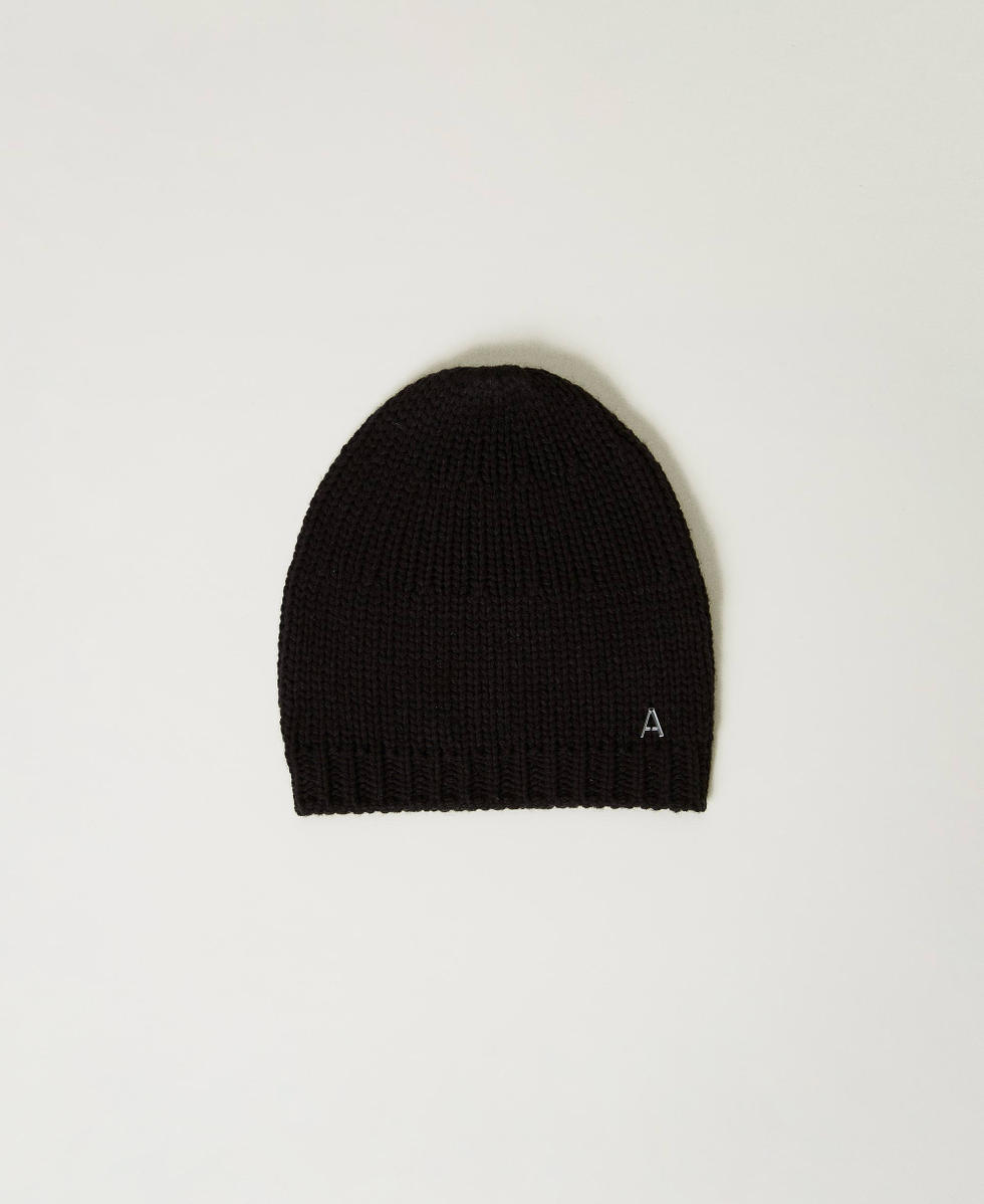 M&uuml;tze aus Jacquard-Strick Schwarz Frau 242AA4051_00006_01