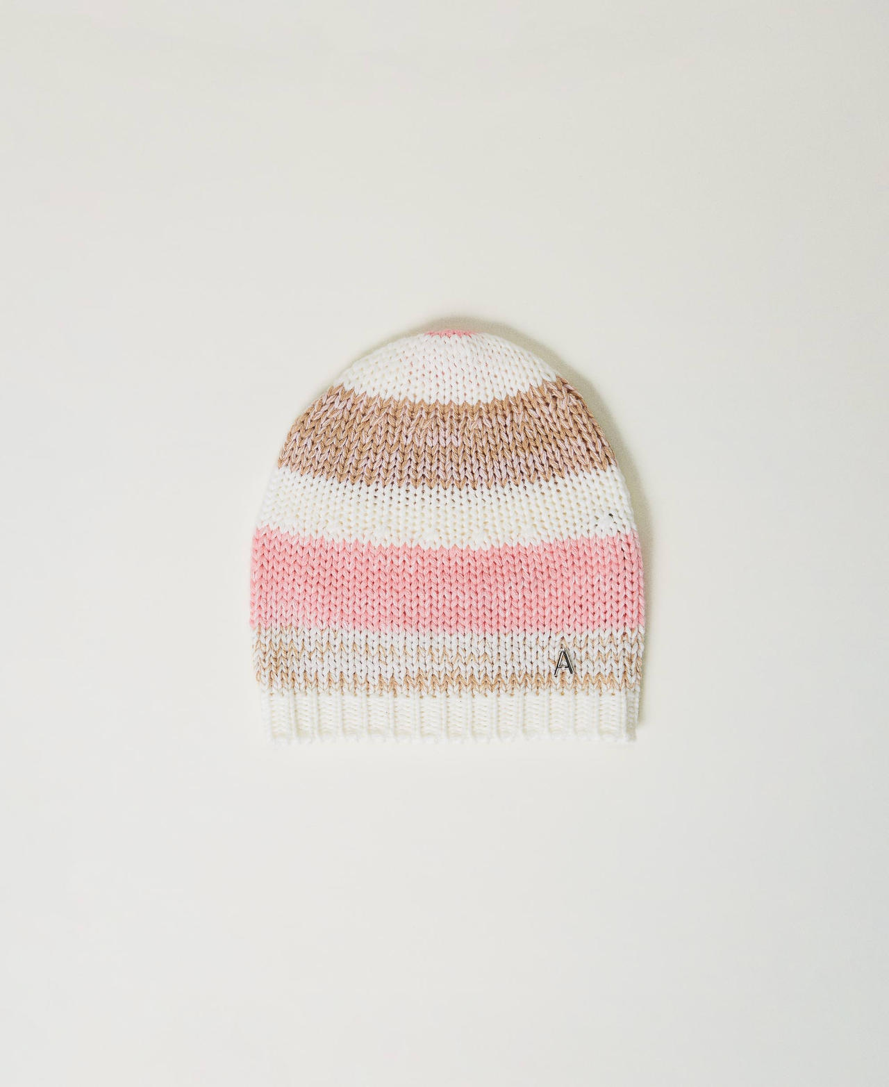 Berretto in maglia jacquard Multicolor Rosa "Crystal Pink" / Marrone "Cinnamon" / White Donna 242AA4051_11868_01