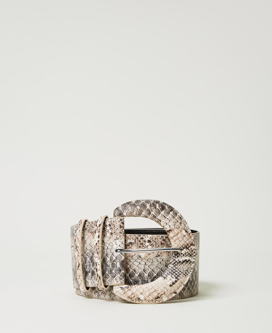 Snake print high waist belt