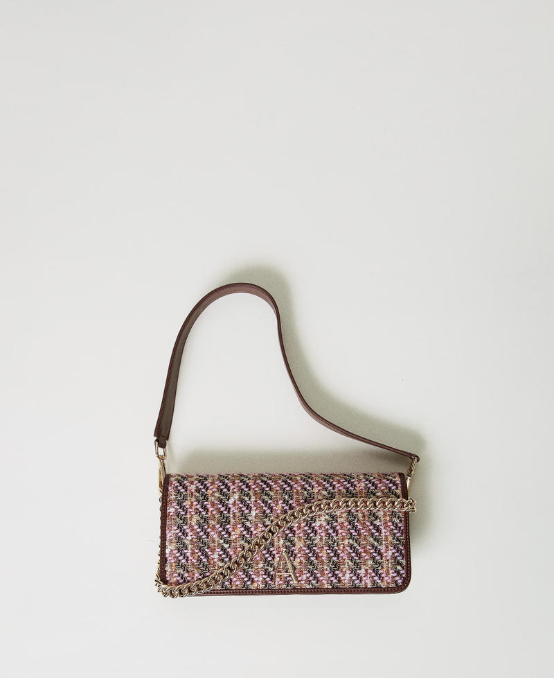 Shoulder bag with multicoloured boucl&eacute; yarn Pink Tulle Boucl&egrave; Woman 242AA7060_11799_01