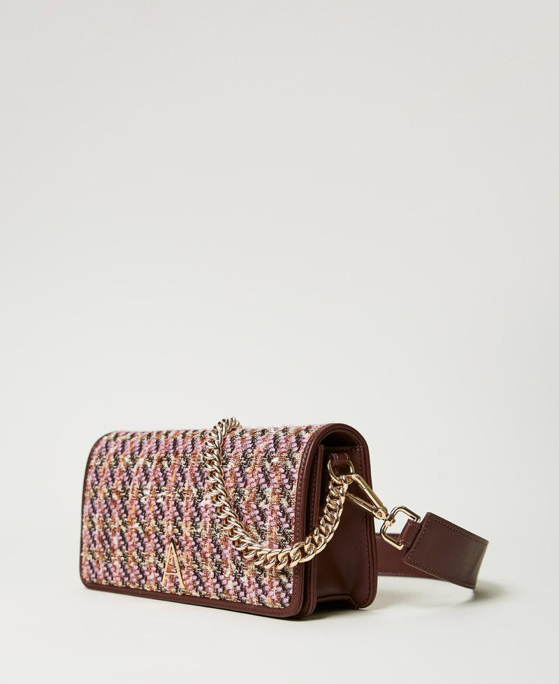 Shoulder bag with multicoloured boucl&eacute; yarn Pink Tulle Boucl&egrave; Woman 242AA7060_11799_02