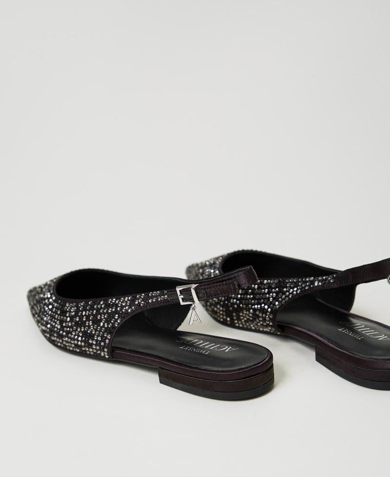 Slingback-Ballerina mit Strass Schwarz Frau 242ACP014_00006_03