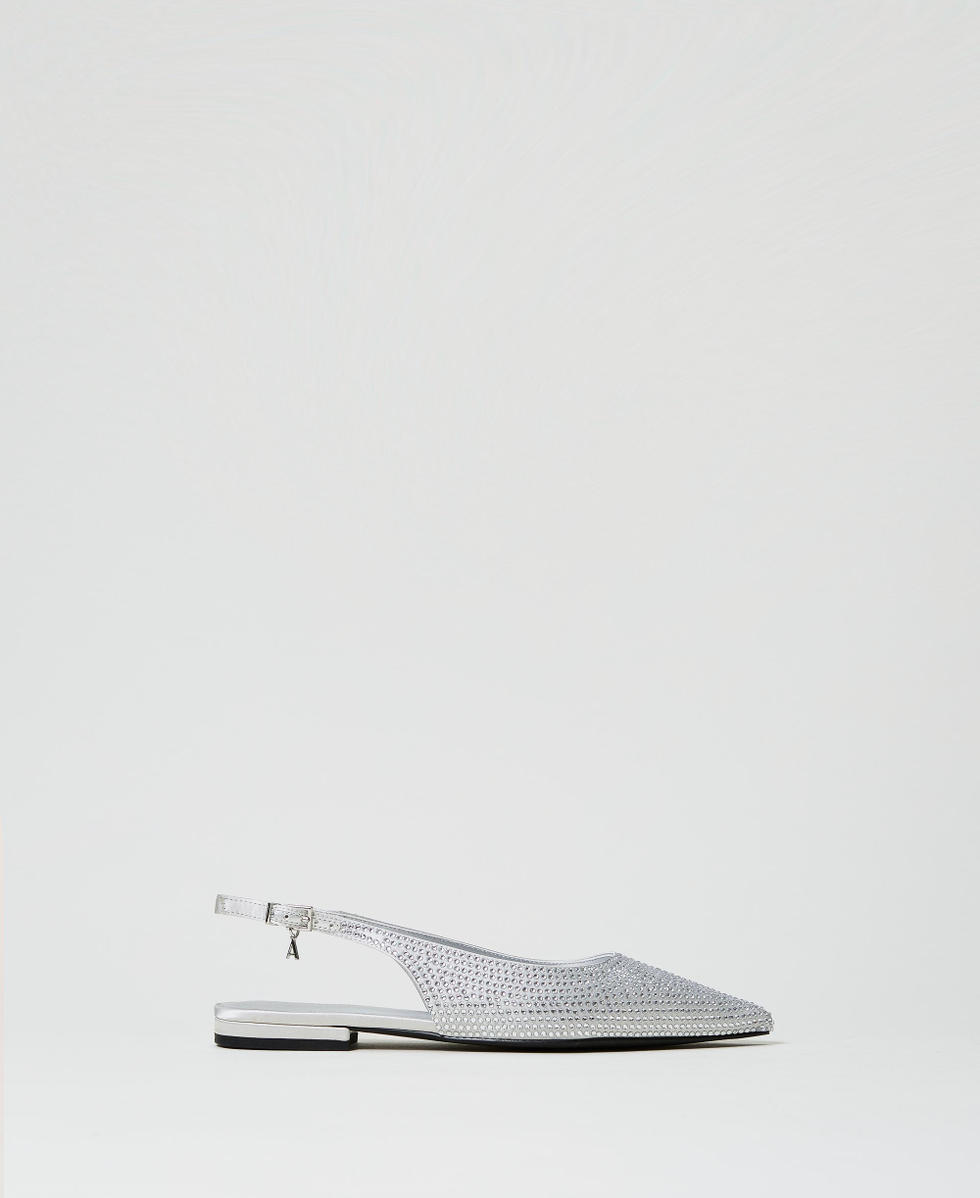 Ballerines slingbacks avec strass