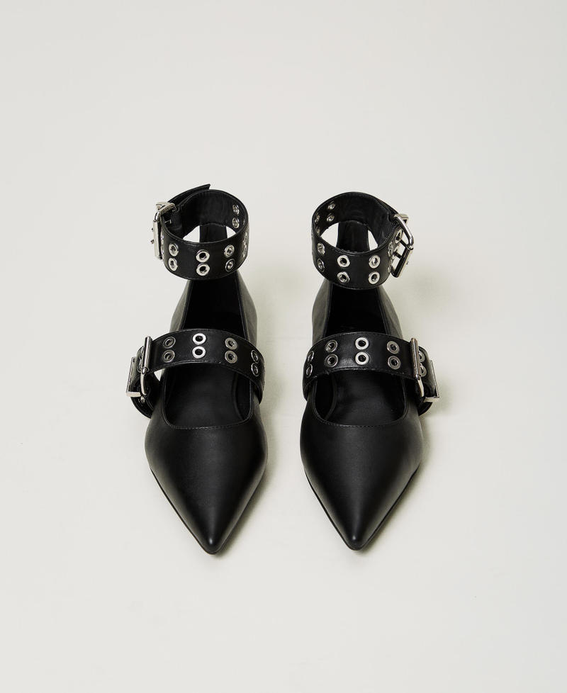 Bailarinas con correas Negro Mujer 242ACP024_00006_04