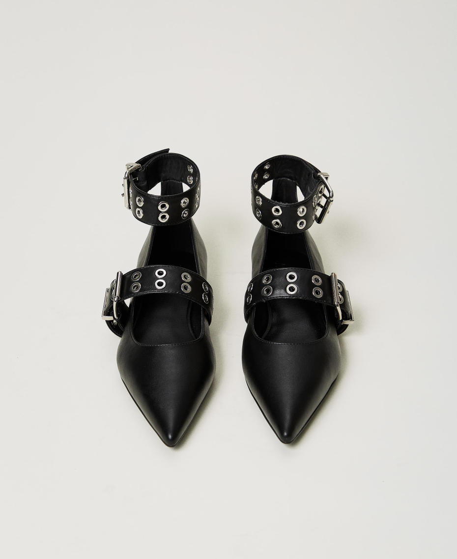 Bailarinas con correas Negro Mujer 242ACP024_00006_04