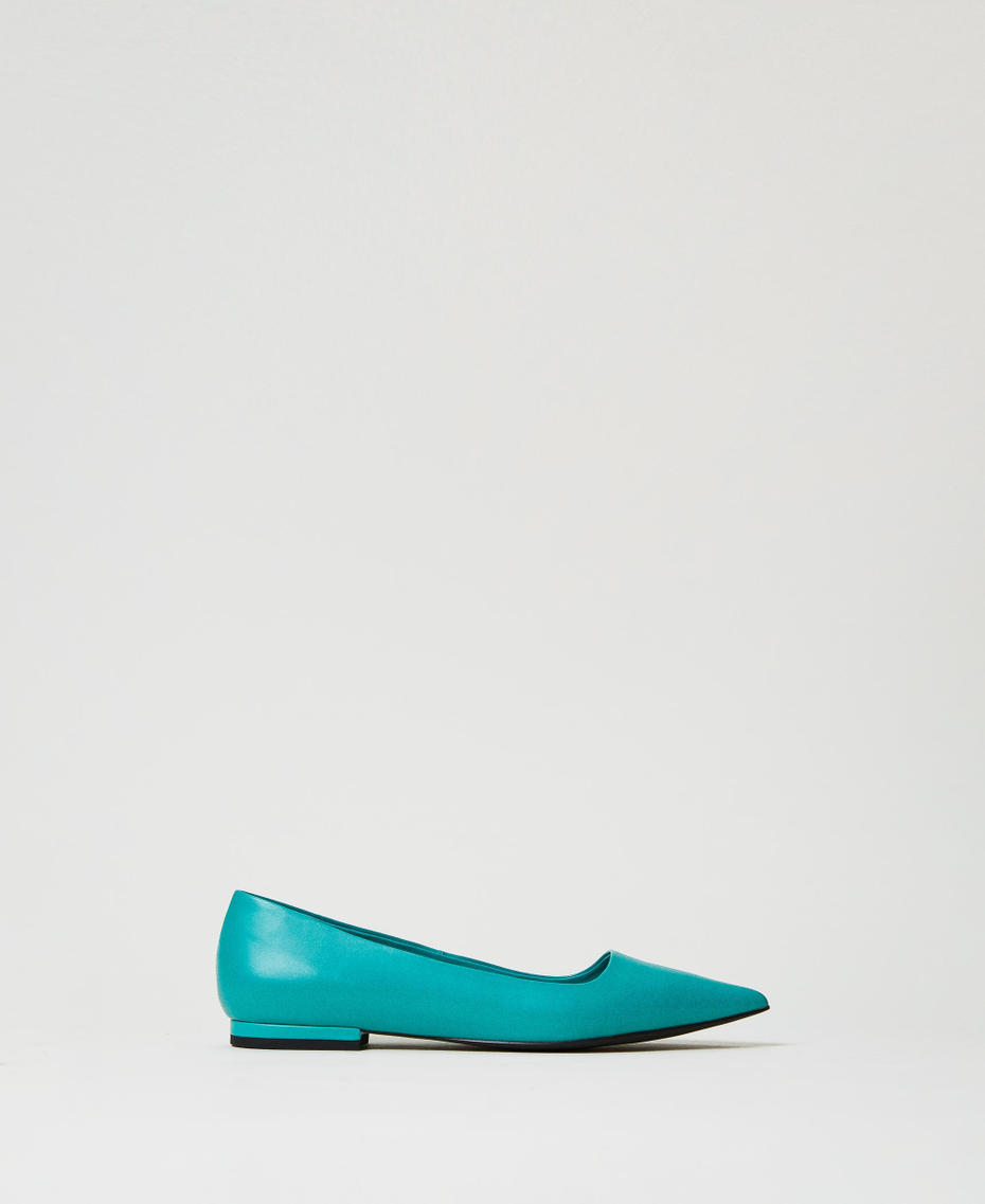 Ballerina shoes with tampered toe Tropical Emerald Green Woman 242ACP032_11722_01