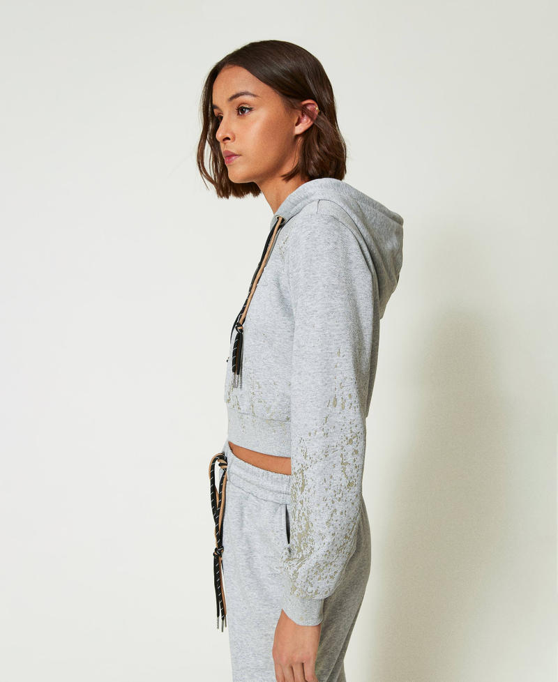 MYFO cropped hoodie with glitter print