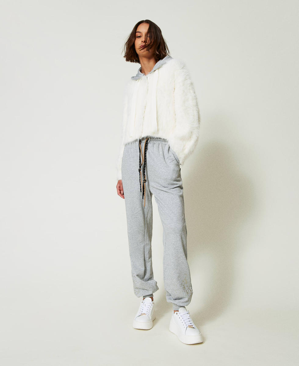 MYFO joggers with glitter print Woman Grey TWINSET Milano