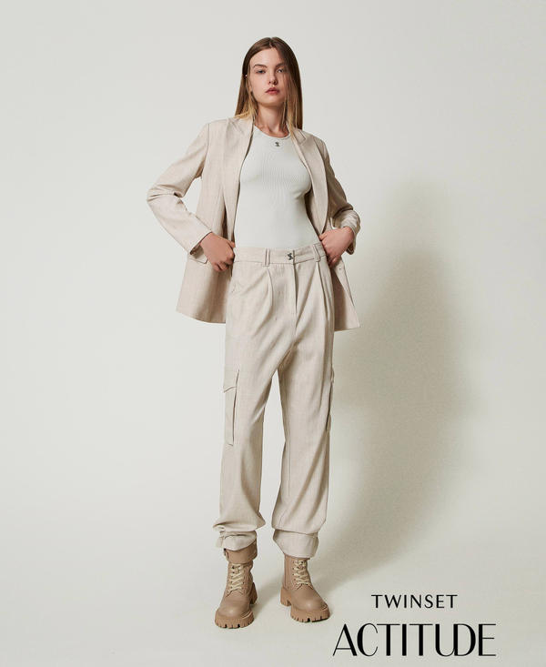 MYFO cargo trousers with embroidery