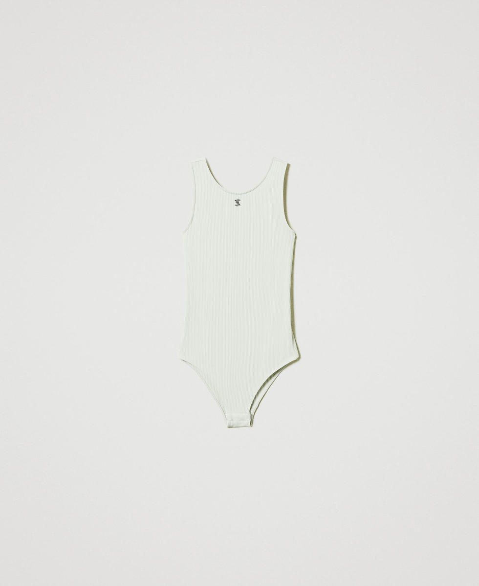 Body MYFO c&ocirc;tel&eacute; avec logo Blanc Neige Femme 242AM2070_00282_S0