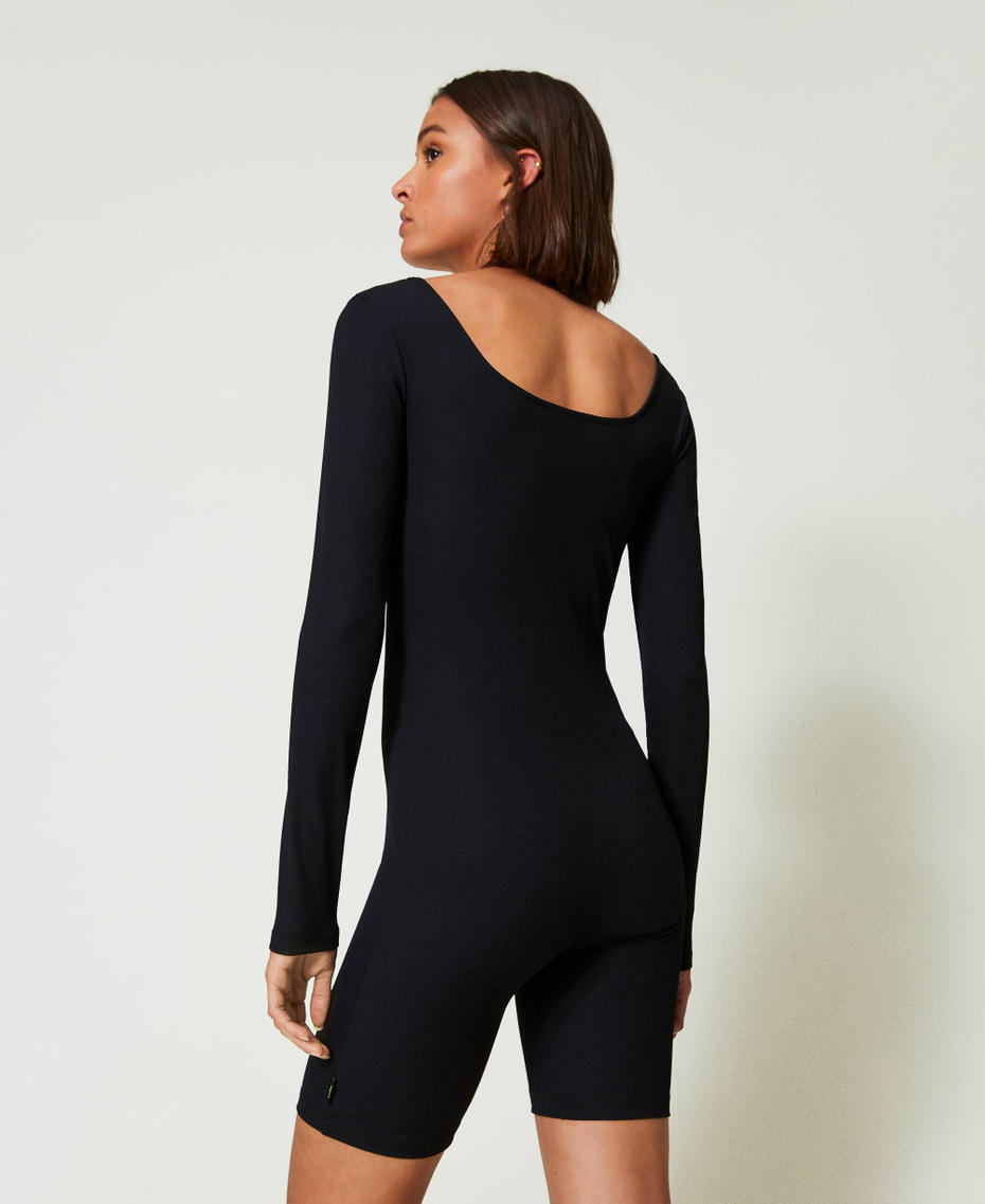 MYFO short ribbed jumpsuit with logo Black Woman 242AM2071_00006_03