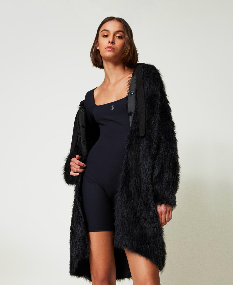 MYFO short ribbed jumpsuit with logo Black Woman 242AM2071_00006_0T