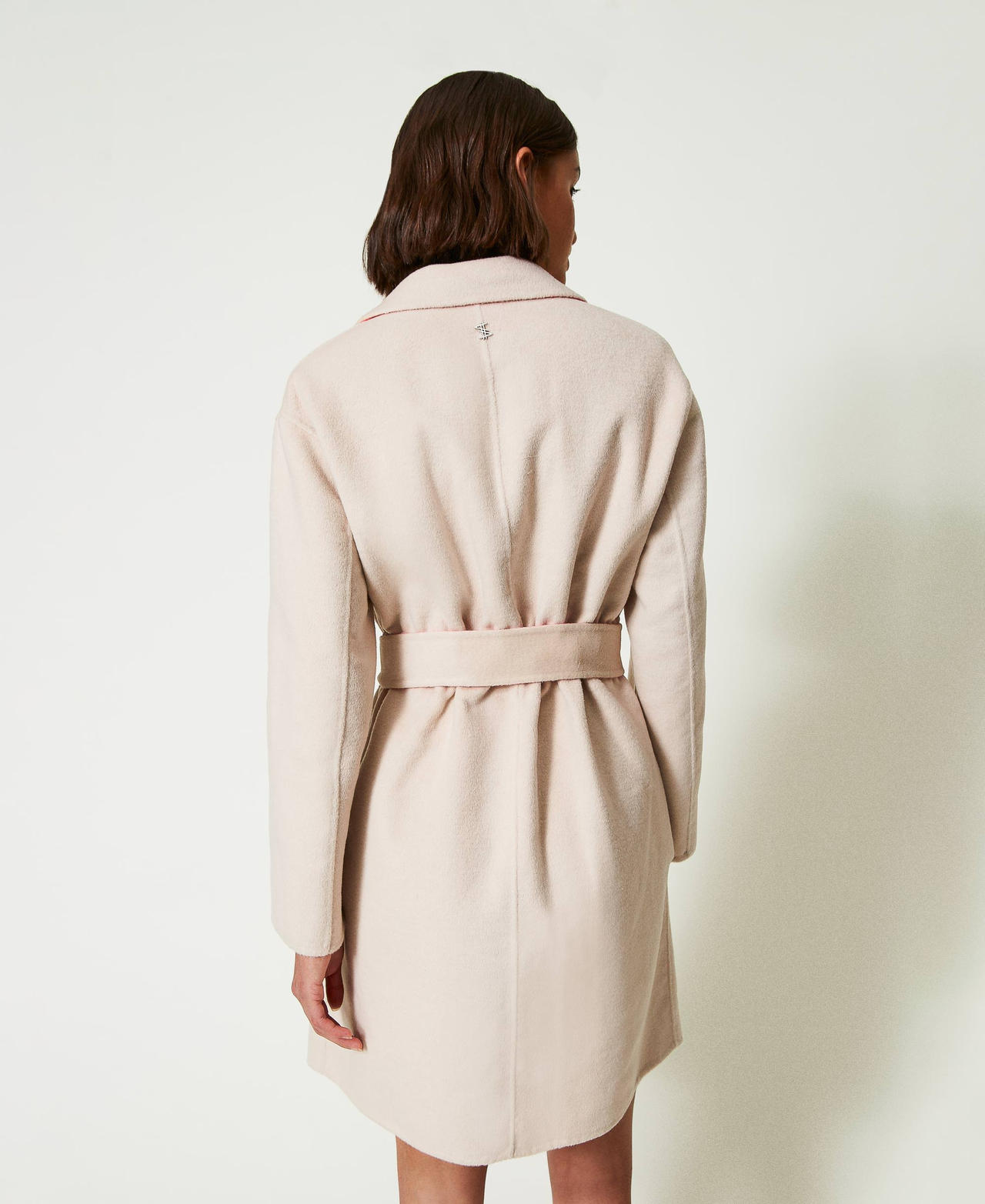 Manteau reversible MYFO en drap de laine melangee Femme Beige TWINSET Milano