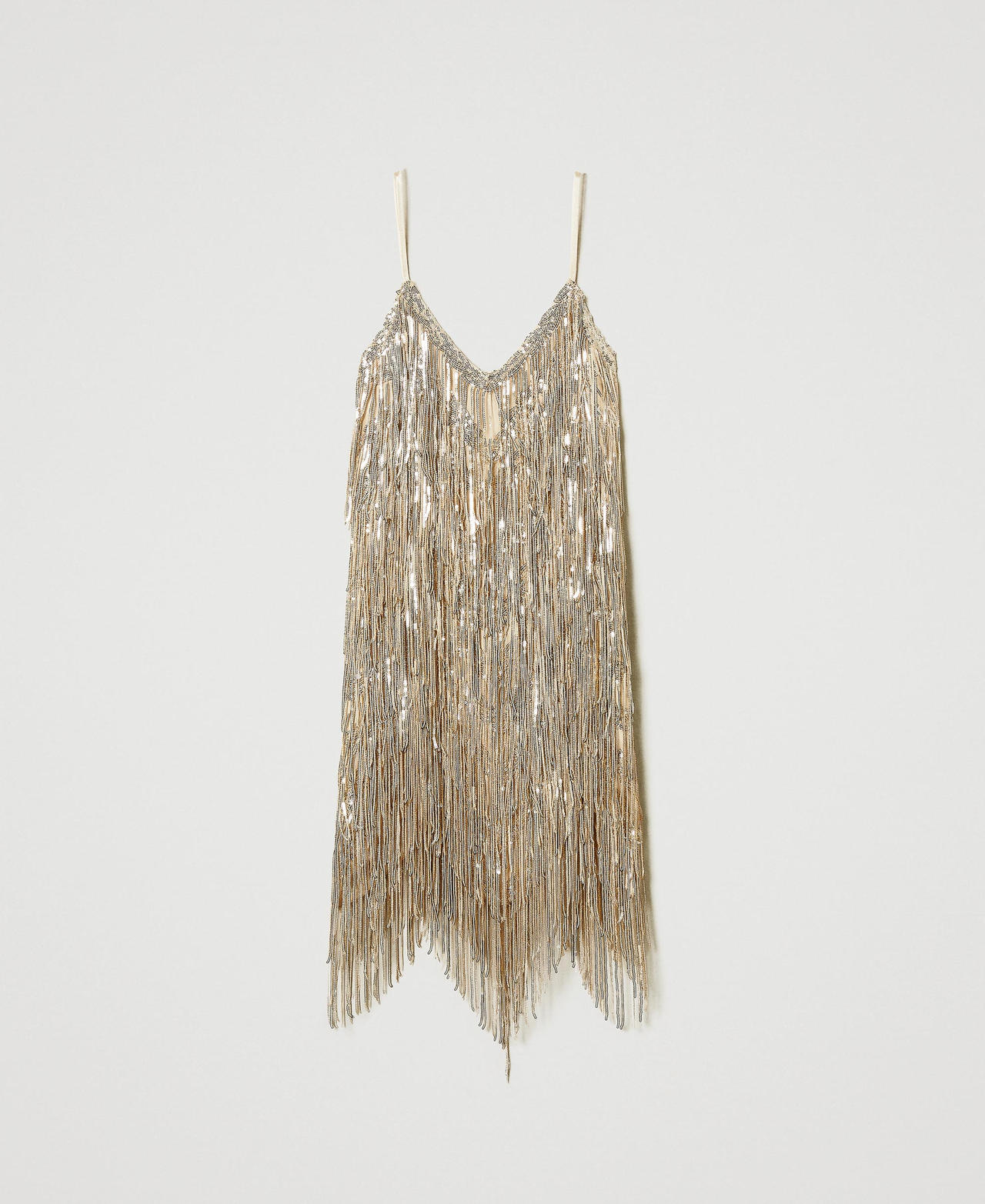 Scee by twin set Abito corto MYFO con frange di paillettes