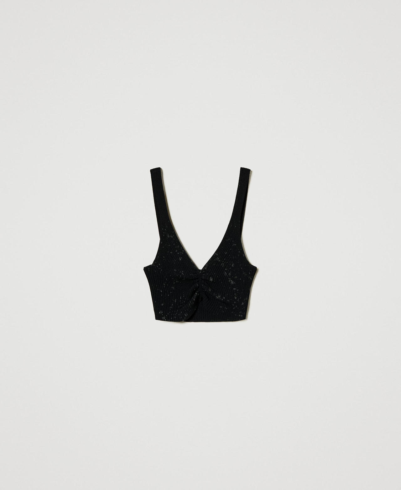 Scee by twin set Top MYFO in maglia con stampa glitter