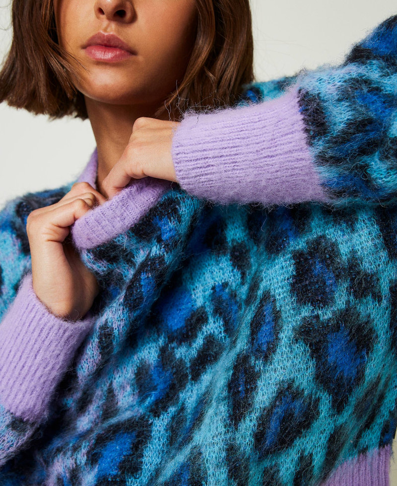MYFO Kastenpullover aus Jacquard-Strick Multicolor-Jacquard Leopard Frau 242AM3551_11792_04