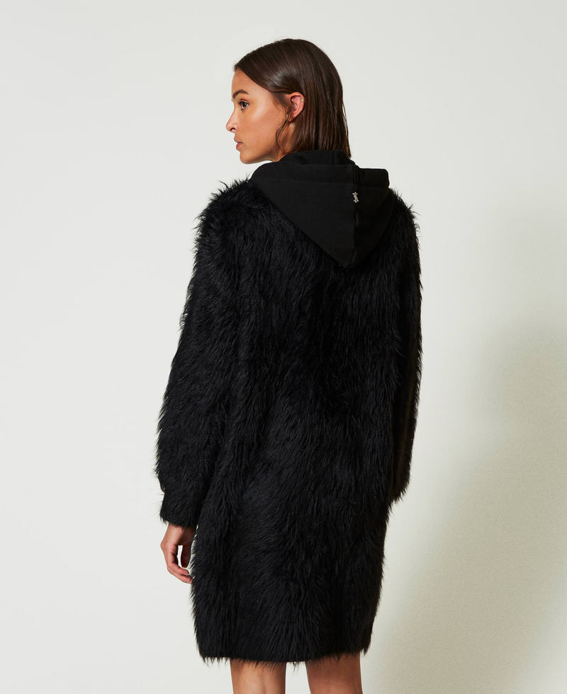 MYFO knit coat with hood Black Woman 242AM3560_00006_04