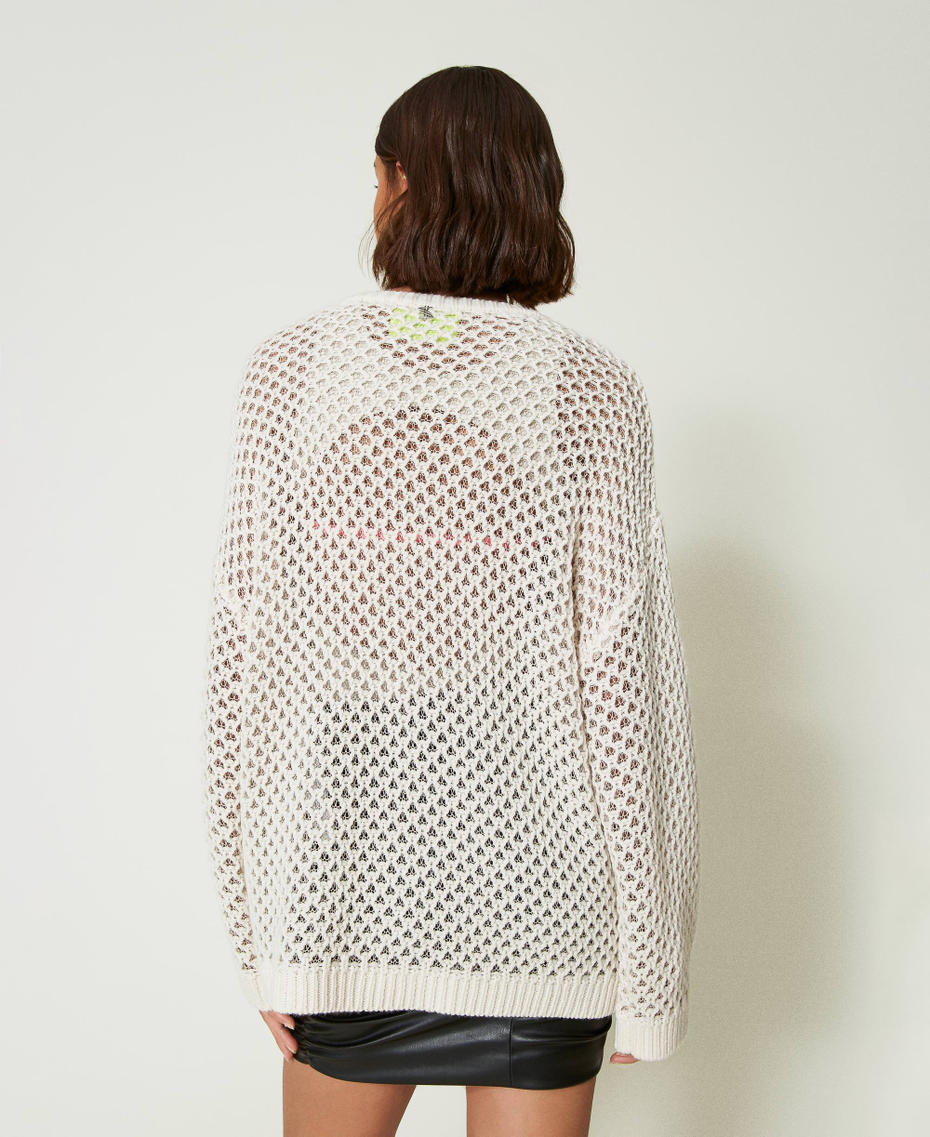 Maglia over MYFO a rete con lurex