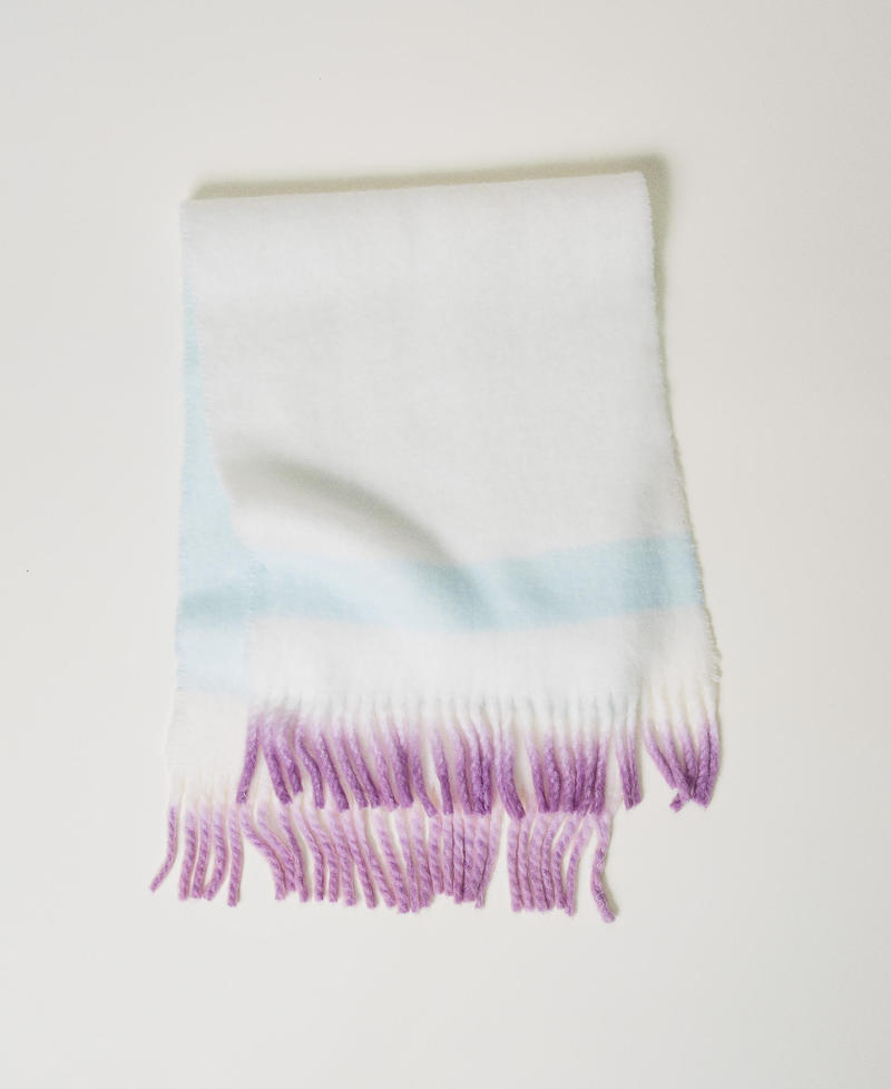 MYFO scarf with fadeout fringes Two-tone Snow White / Bleached Aqua Woman 242AM4010_11853_01