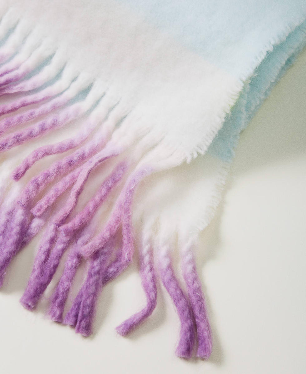 Sciarpa MYFO con frange sfumate Bicolor Bianco Neve / Bleached Aqua Donna 242AM4010_11853_02