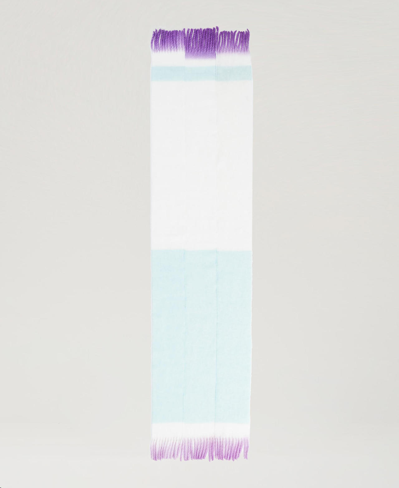 MYFO scarf with fadeout fringes Two-tone Snow White / Bleached Aqua Woman 242AM4010_11853_05