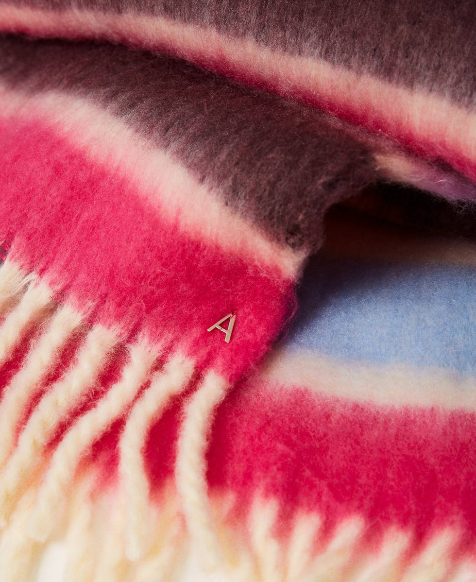 &Eacute;charpe avec rayures multicolores et franges