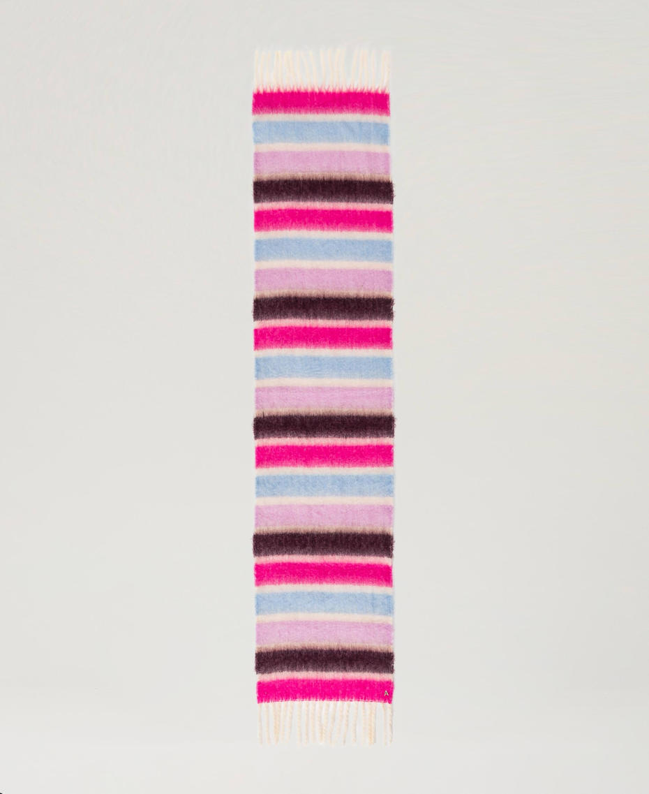 Bunt gestreifter Schal mit Fransen Multicolor-Streifen Off White Frau 242AO5110_12032_05
