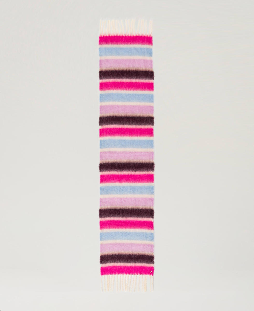 &Eacute;charpe avec rayures multicolores et franges