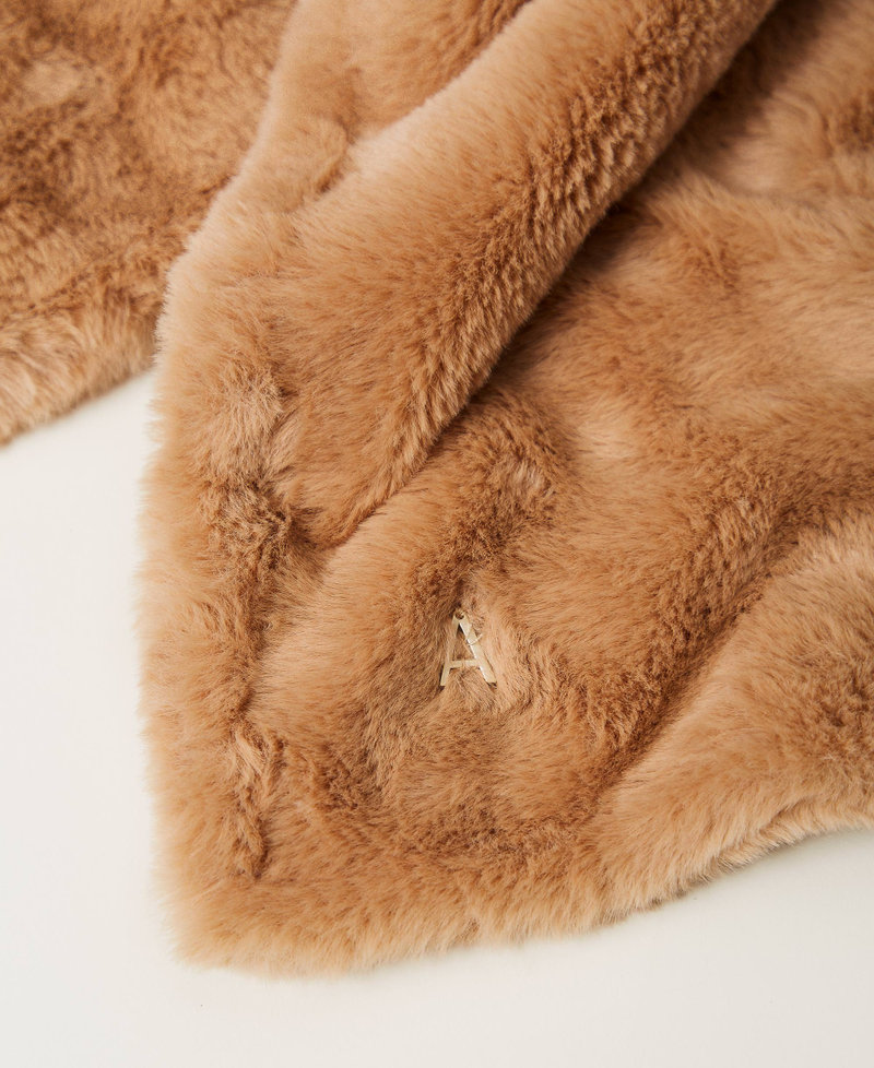 Faux fur scarf Beaver Brown Woman 242AO5130_11960_02