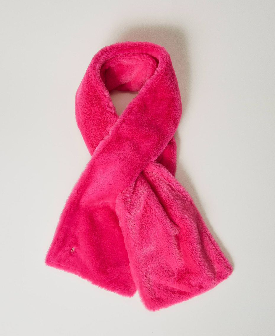 Faux fur scarf Super Pink Woman 242AO5130_11962_01