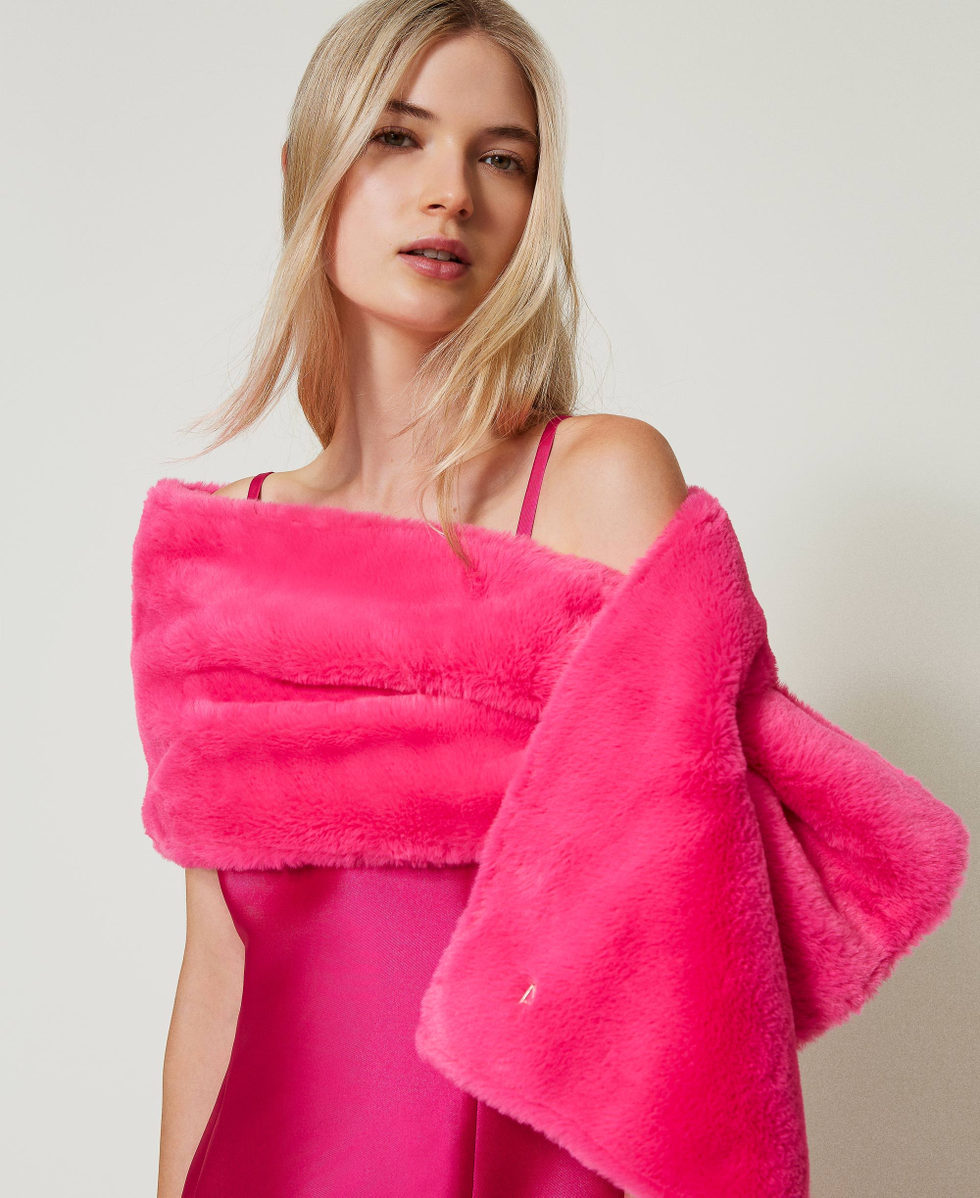 Faux fur scarf Woman Fuchsia TWINSET Milano