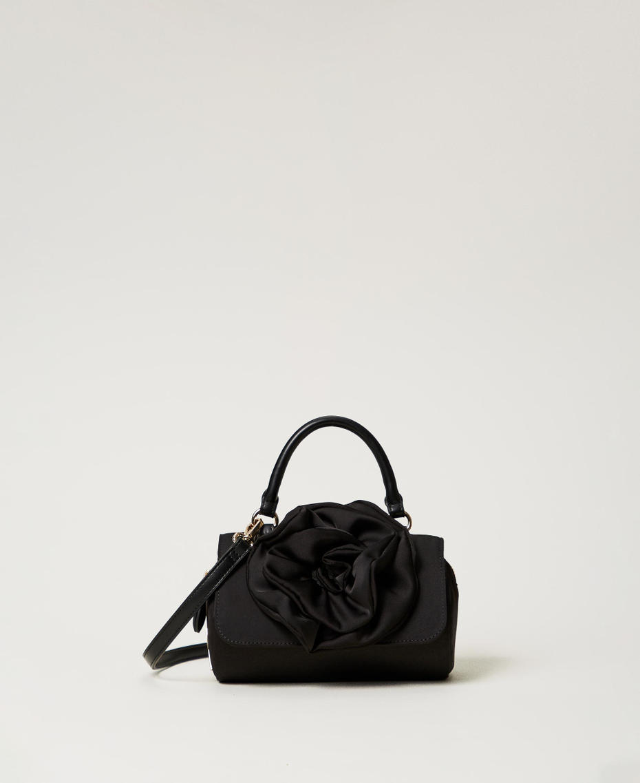 Borsa a tracolla con maxi fiore Nero Donna 242AO8030_00006_01
