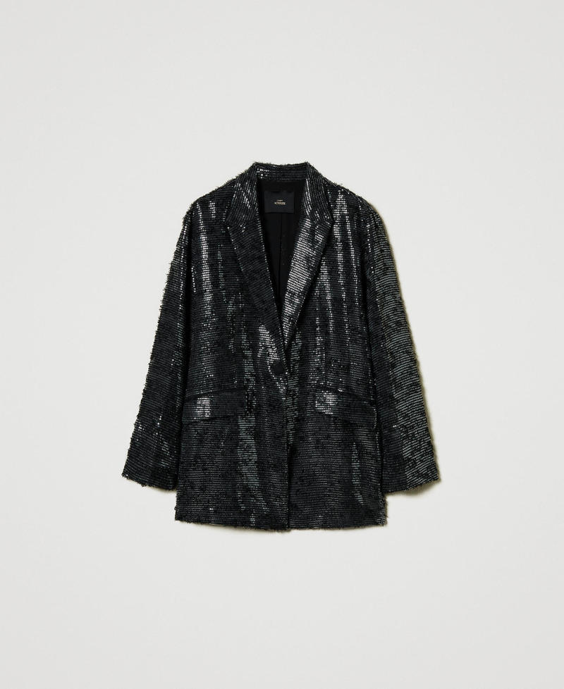 Full sequin blazer Black Woman 242AP2010_00006_0S