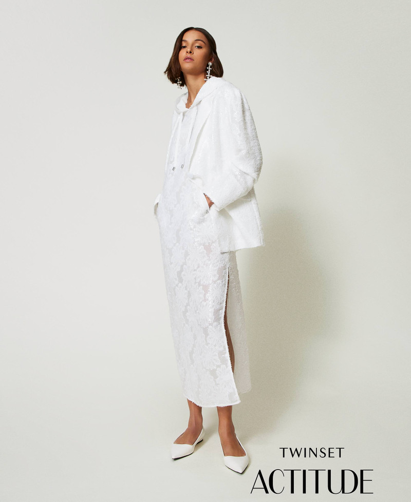 Cardigan Lungo Con Paillettes Donna - Giacca Da Sera Sparkly, Navy, Taglia 5XL, Per Feste Ed Eventi - 2