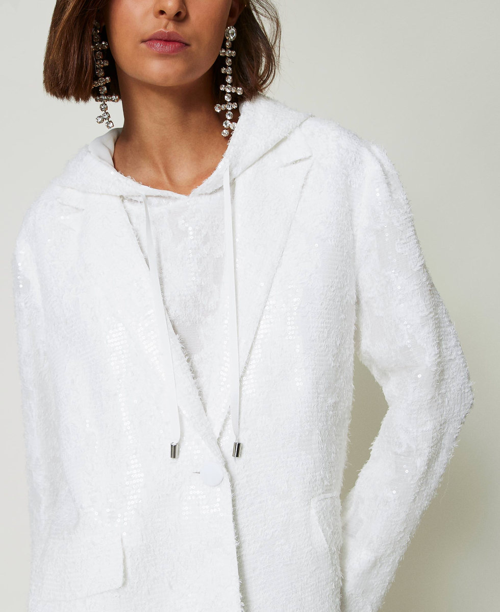 Blazer mit Alloverpailletten "Papers"-Wei&szlig; Frau 242AP2010_00840_05