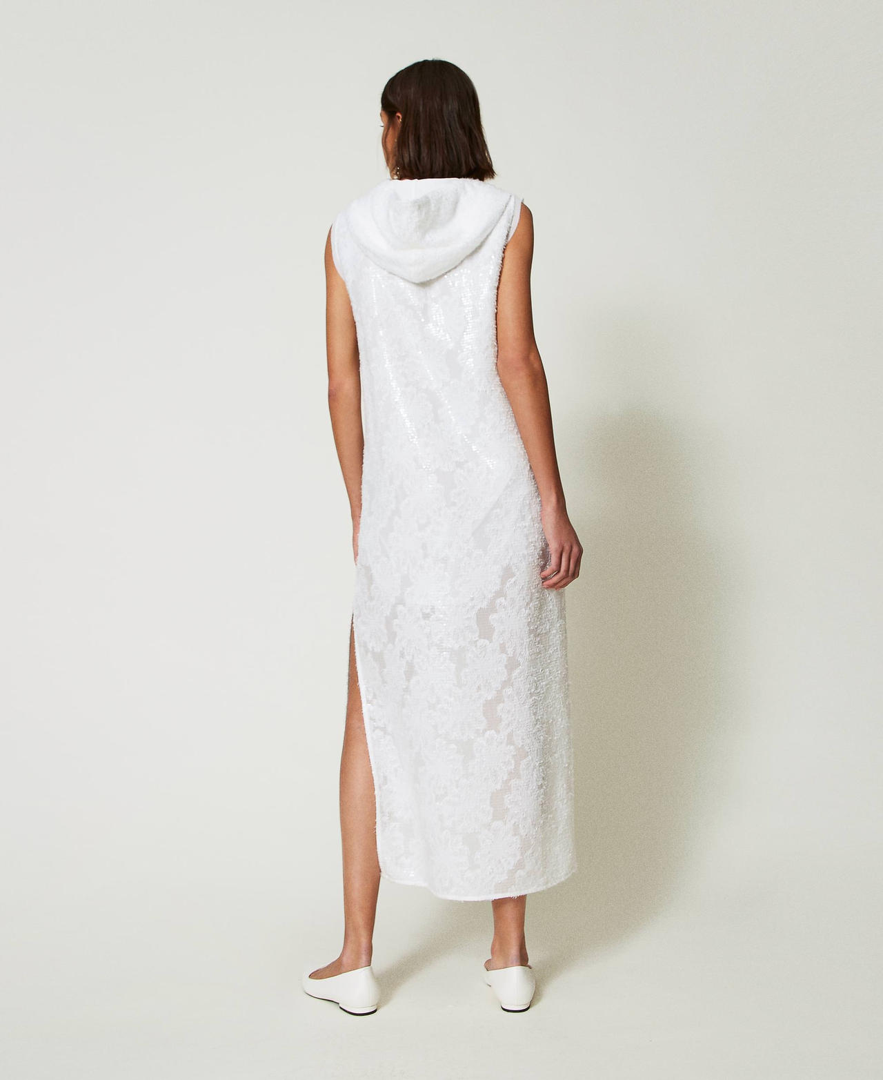 Abito lungo in full paillettes Bianco "Papers" Donna 242AP2011_00840_03