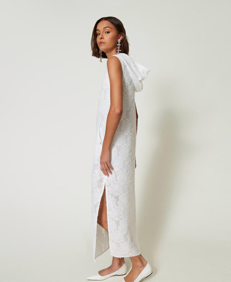 Abito lungo in full paillettes Bianco "Papers" Donna 242AP2011_00840_04