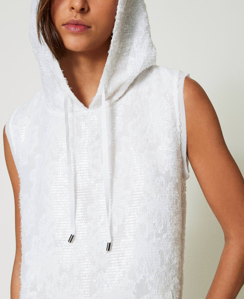 Abito lungo in full paillettes Bianco "Papers" Donna 242AP2011_00840_05