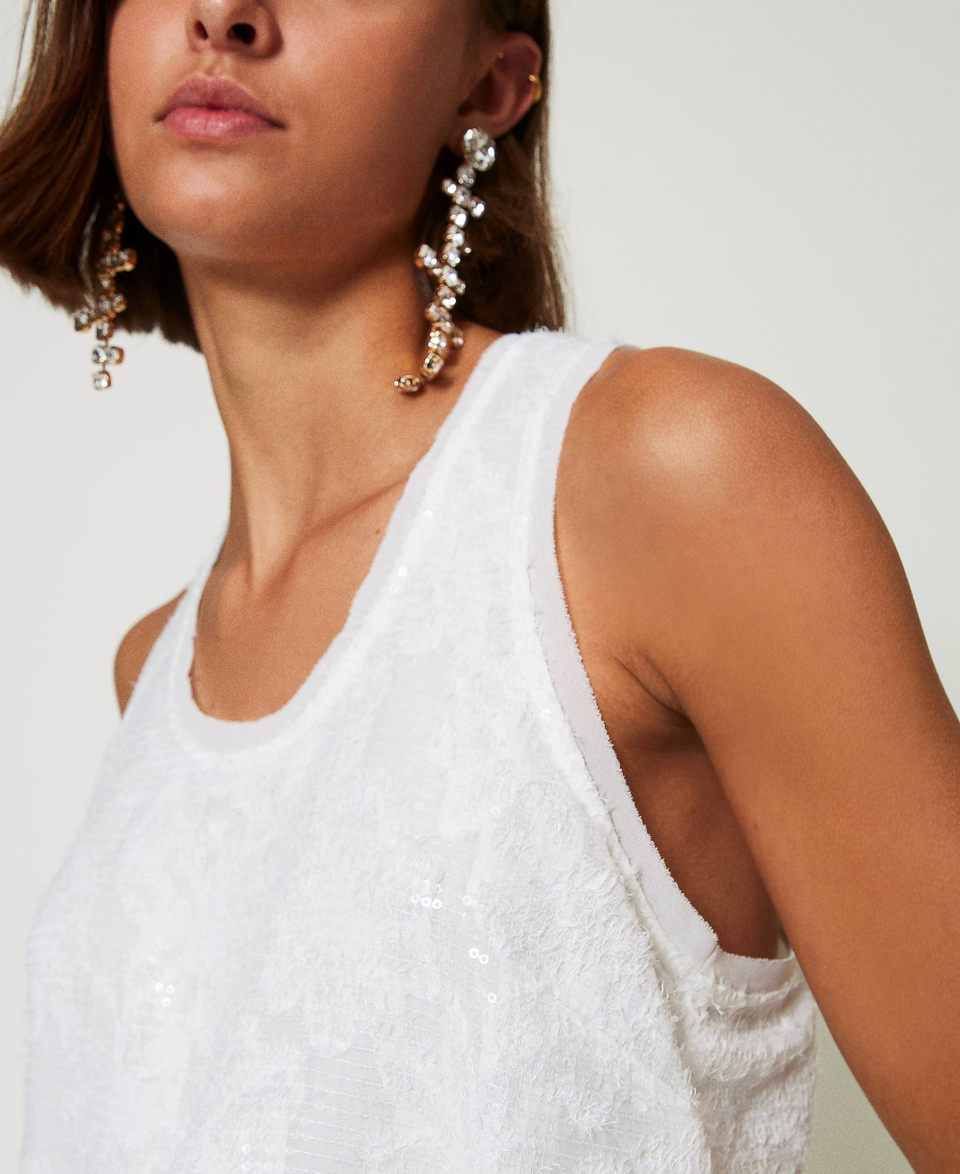 Twin Set Top a canotta in full paillettes