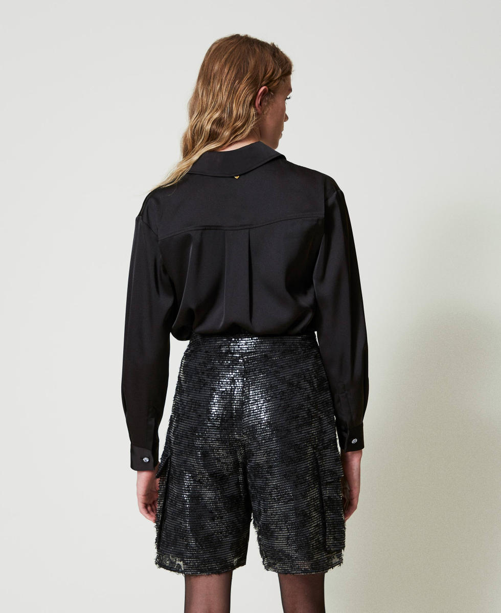 Shorts in full paillettes Donna Nero TWINSET Milano