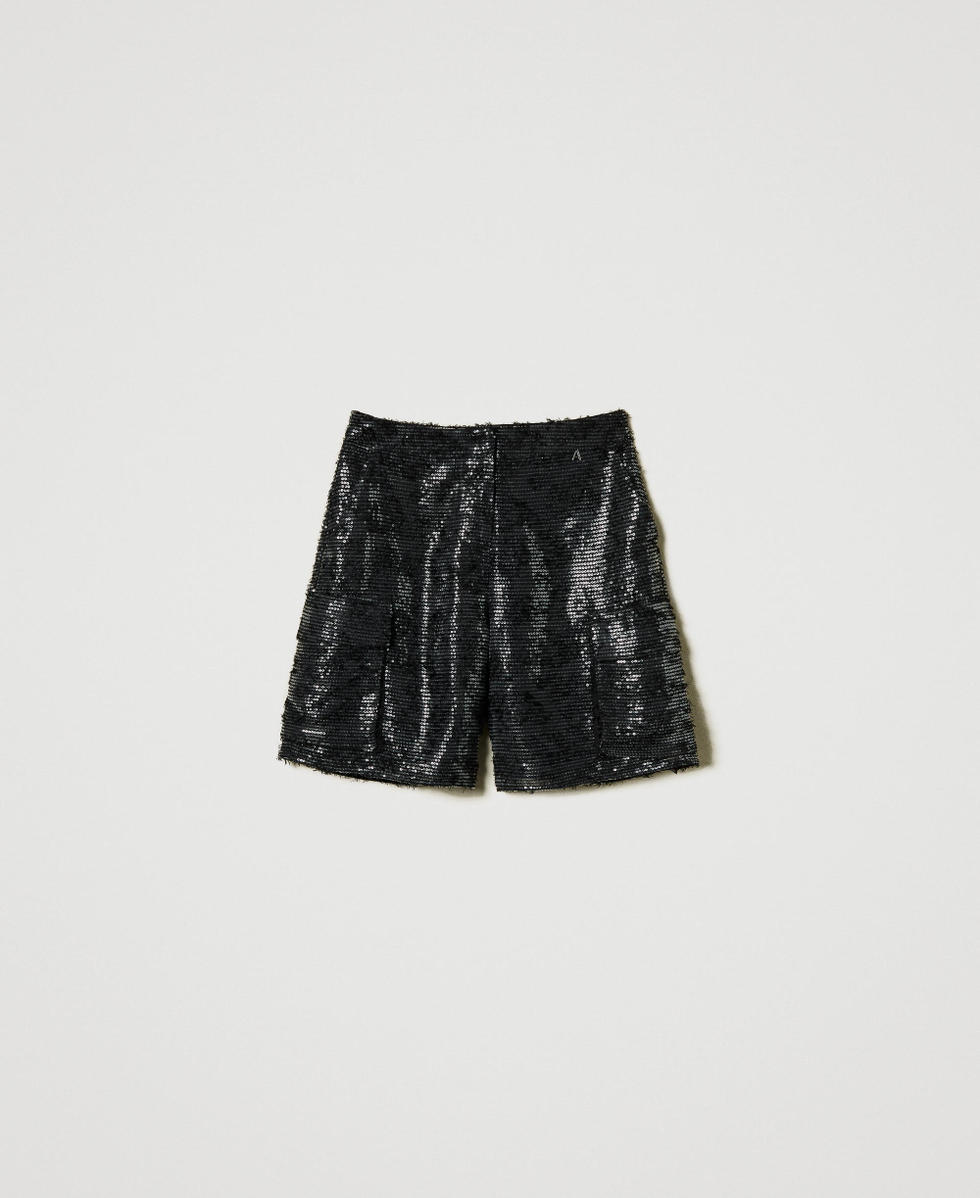 Shorts in full paillettes Donna Nero TWINSET Milano