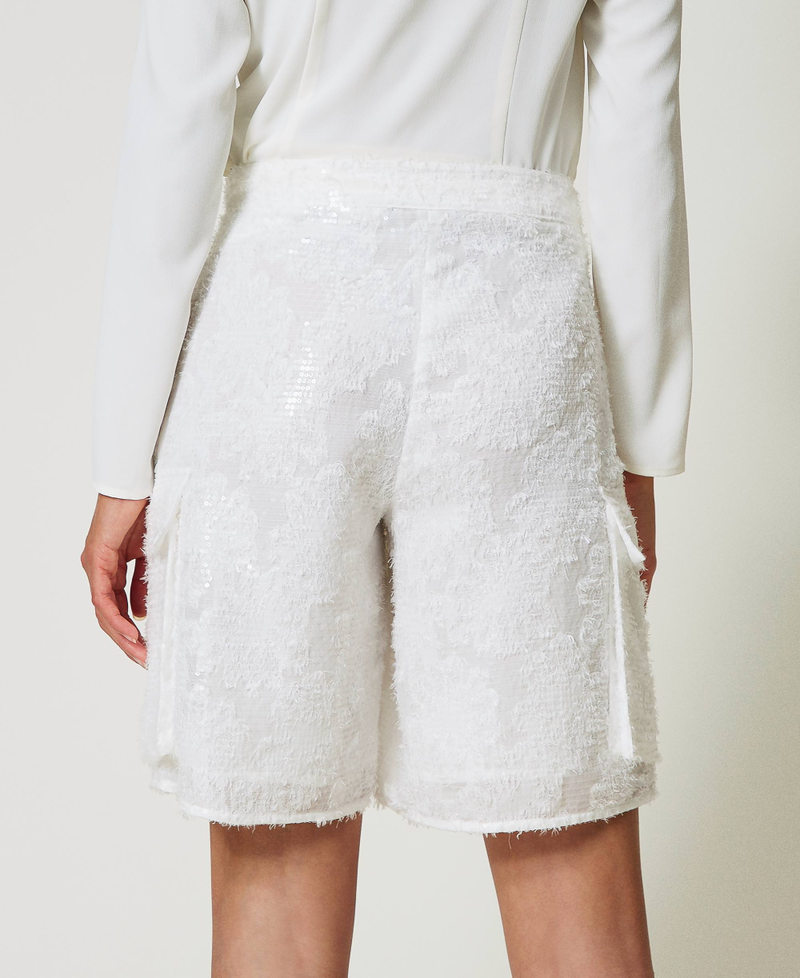 Full sequin shorts "Papers" White Woman 242AP2014_00840_03