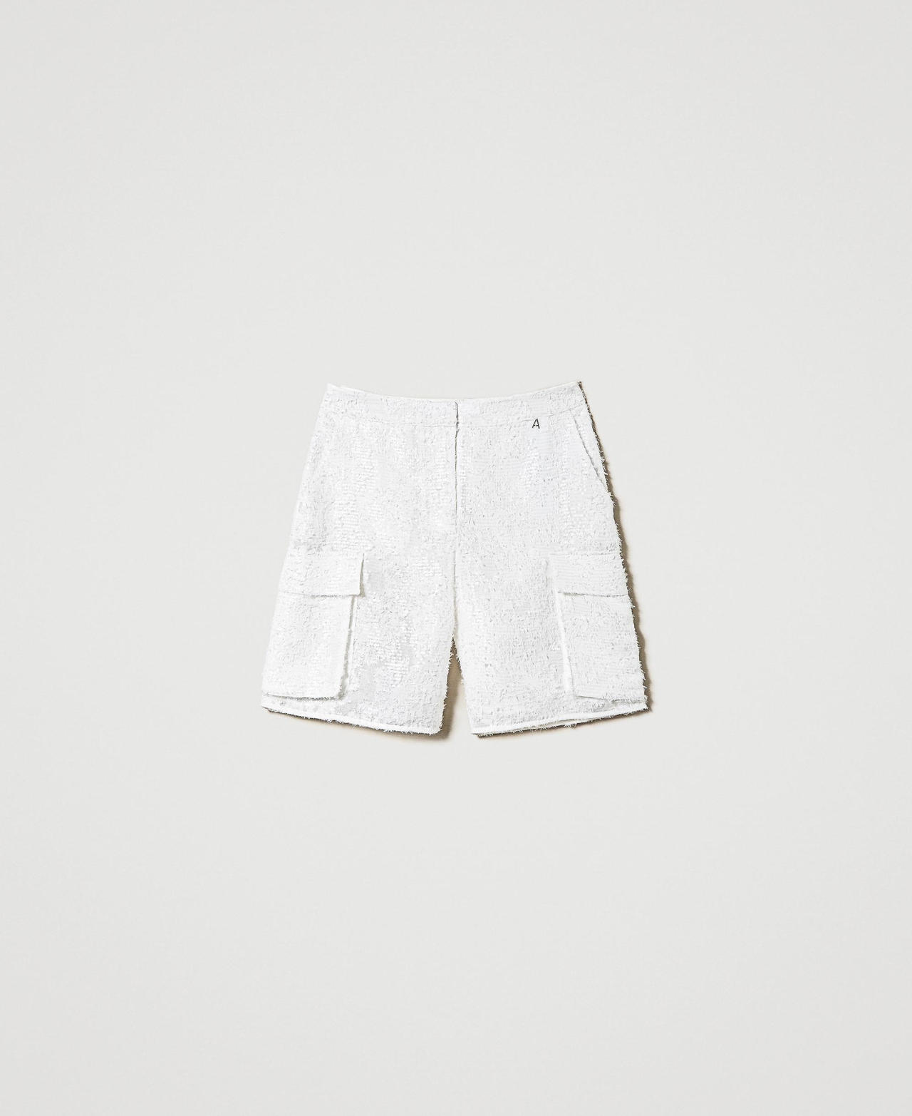 Full sequin shorts "Papers" White Woman 242AP2014_00840_0S