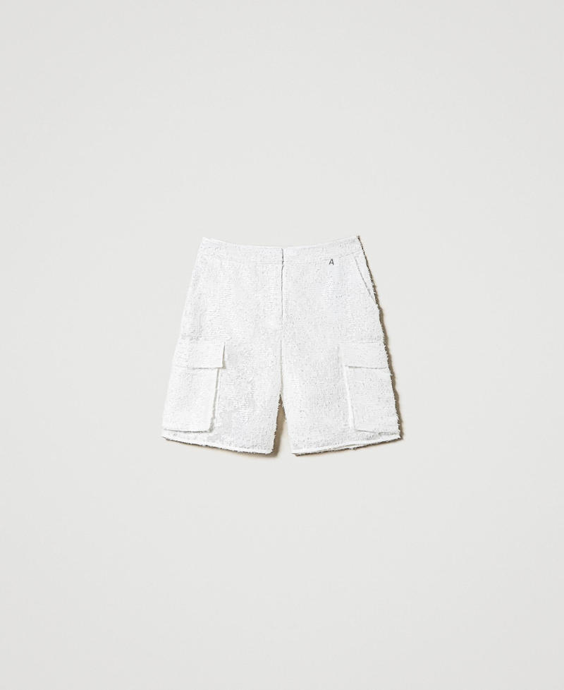 Full sequin shorts "Papers" White Woman 242AP2014_00840_0S