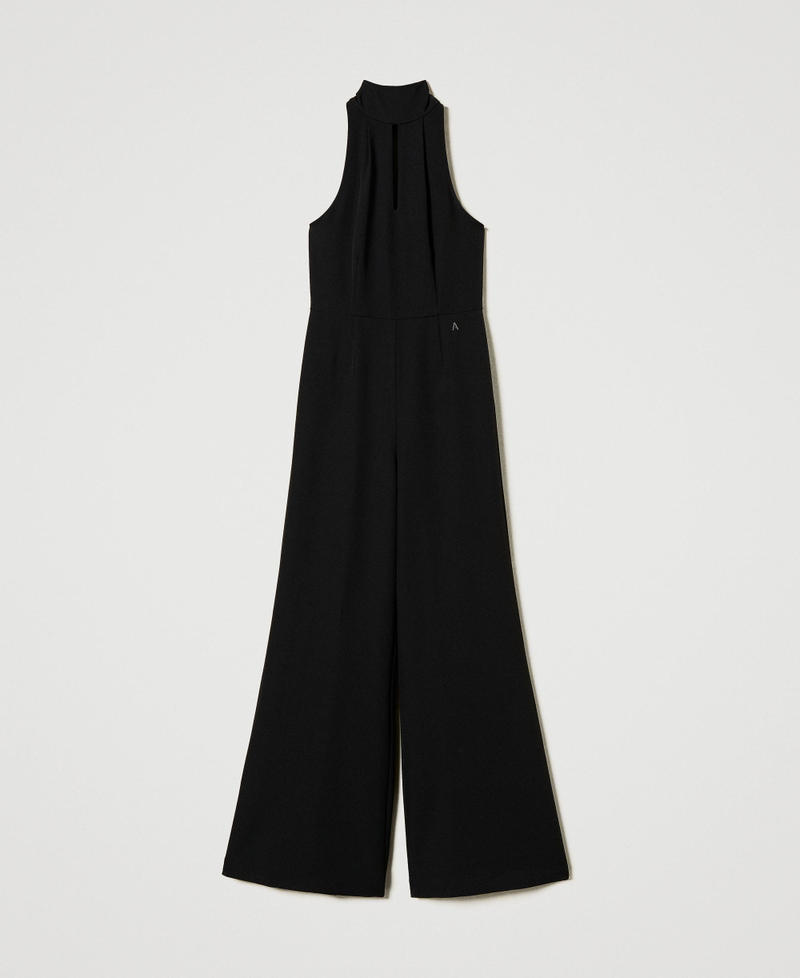 Tuta halter in crêpe cady