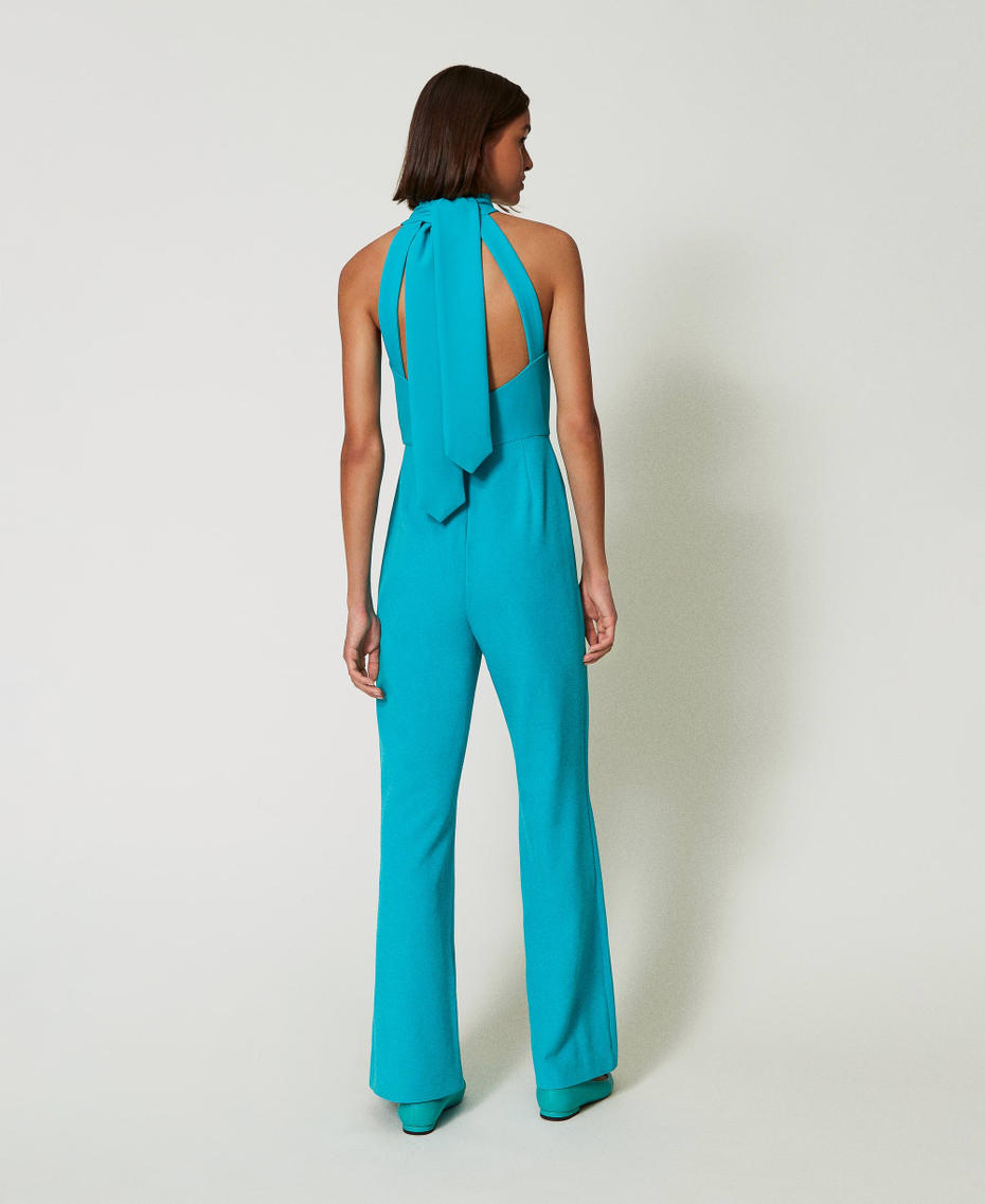 Tuta halter in crêpe cady Verde "Tropical Emerald" Donna 242AP2042_11722_03