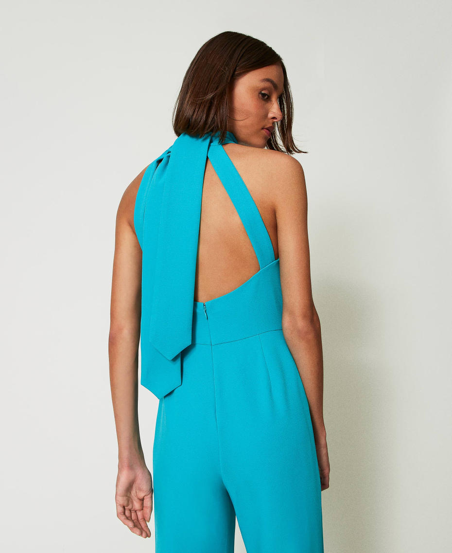 Tuta halter in crêpe cady Verde "Tropical Emerald" Donna 242AP2042_11722_04