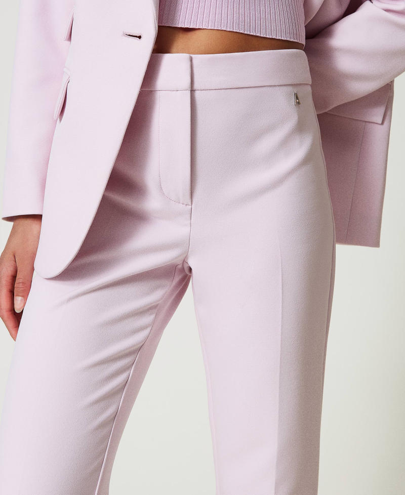 Pantalon évasé avec crêpe cady Rose « Pink Tulle » Femme 242AP2045_11724_04