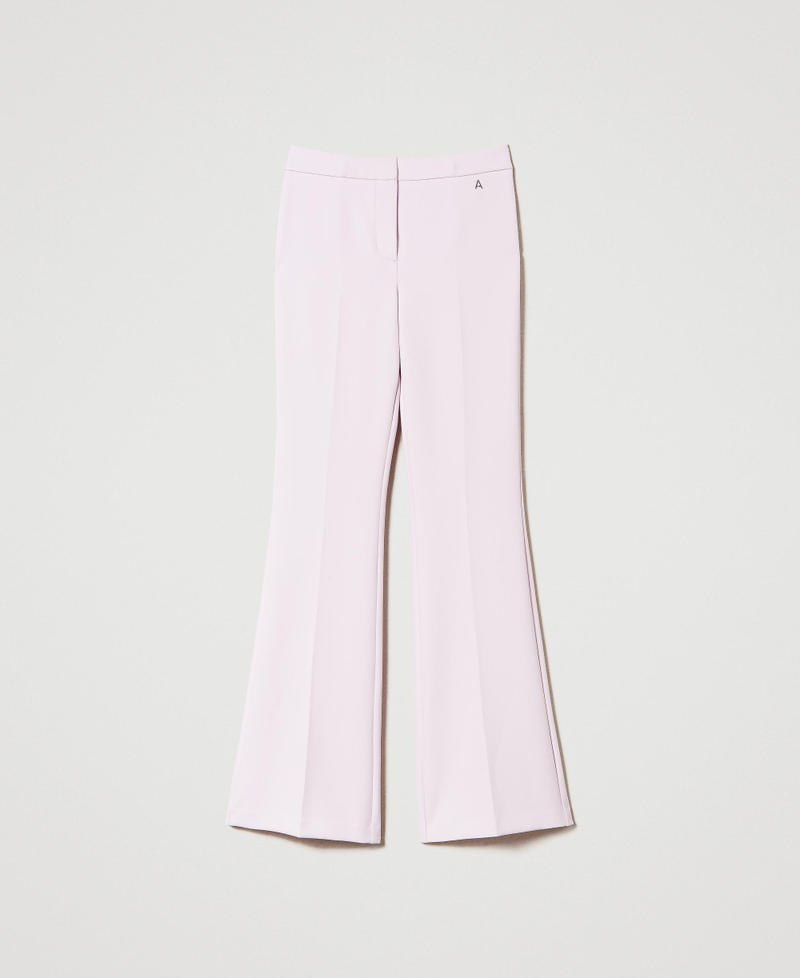 Pantalon évasé avec crêpe cady Rose « Pink Tulle » Femme 242AP2045_11724_S0