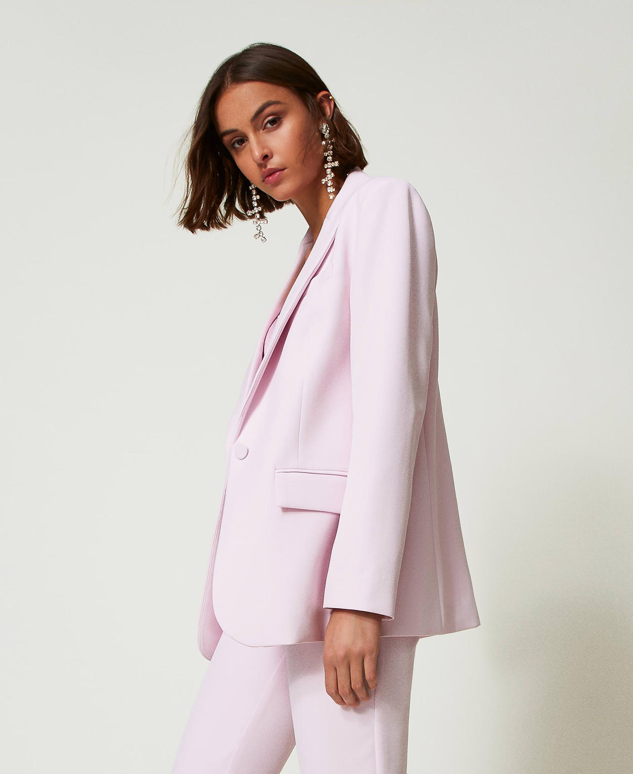 Giacca blazer in crêpe cady